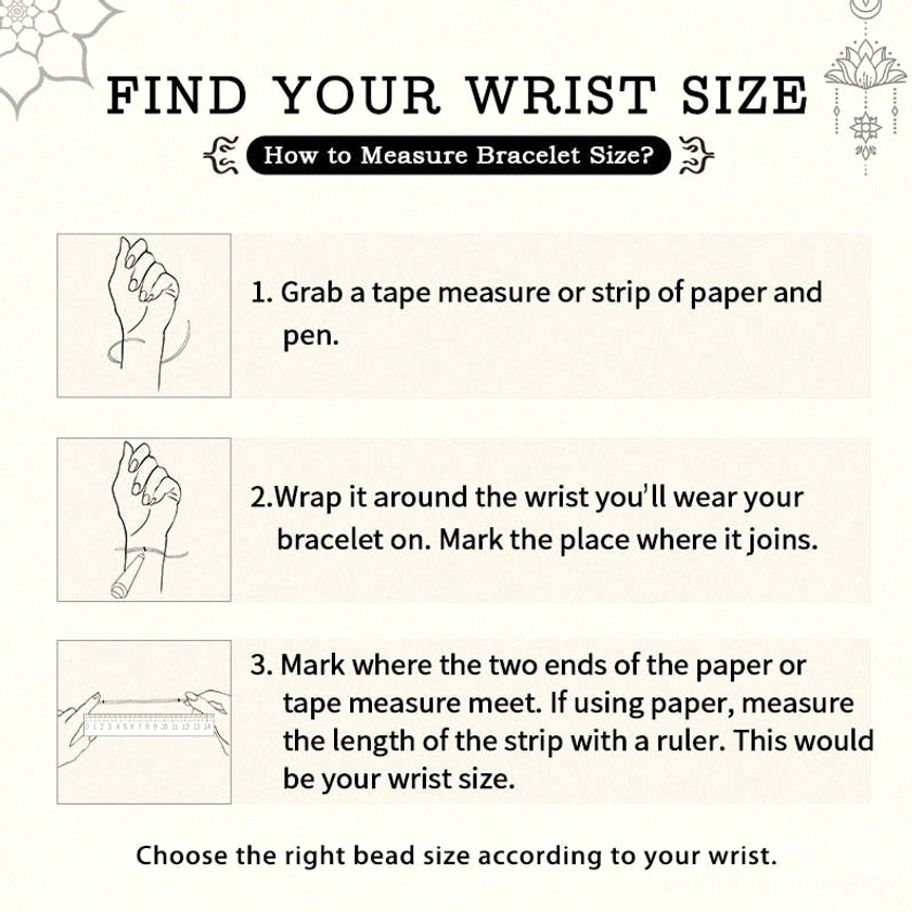 Wrist measurement tutorial with step-by-step instructions for proper bracelet sizing