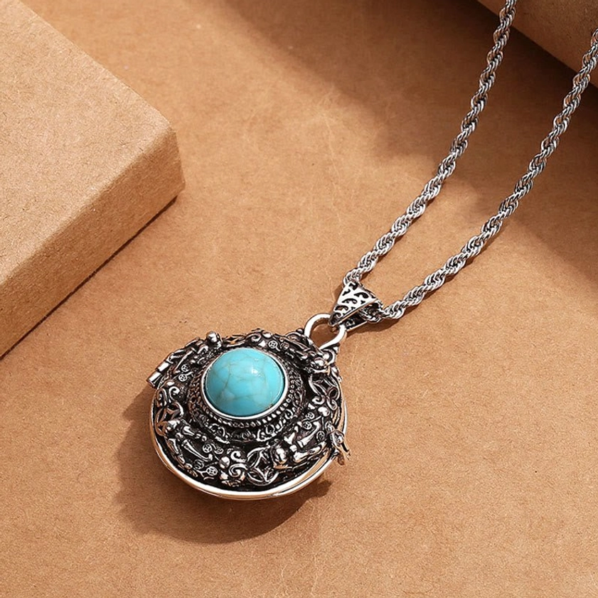 Pixiu copper necklace with twist chain pendant - buddhist wealth talisman