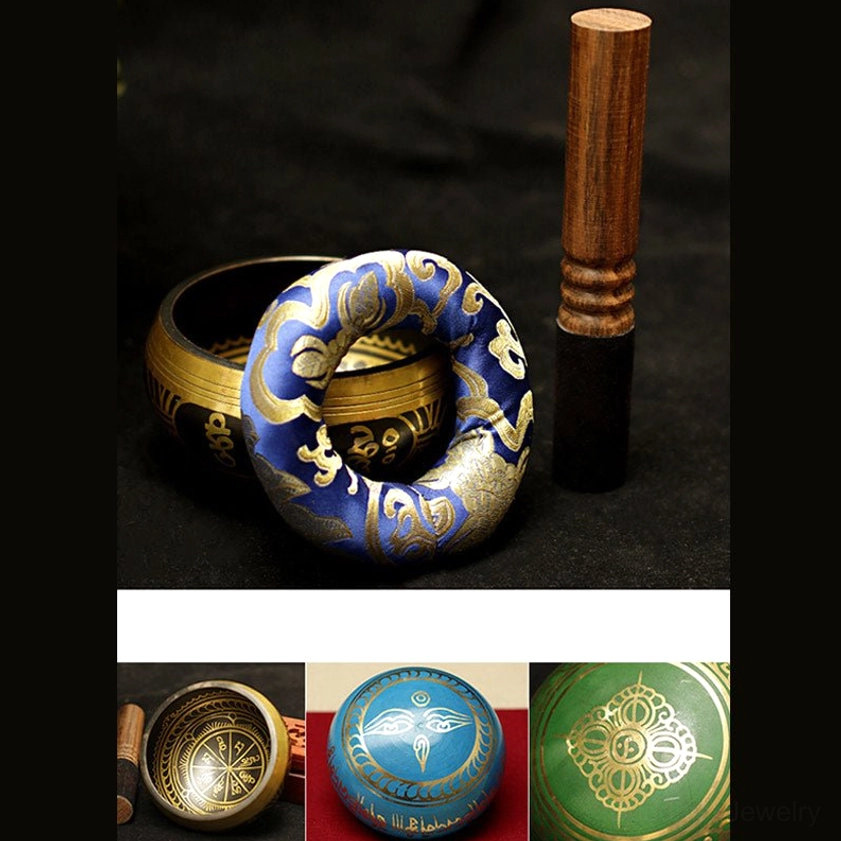 Portable Buddhist meditation singing bowl in compact size perfect for yoga class, retreat, and personal spiritual practice