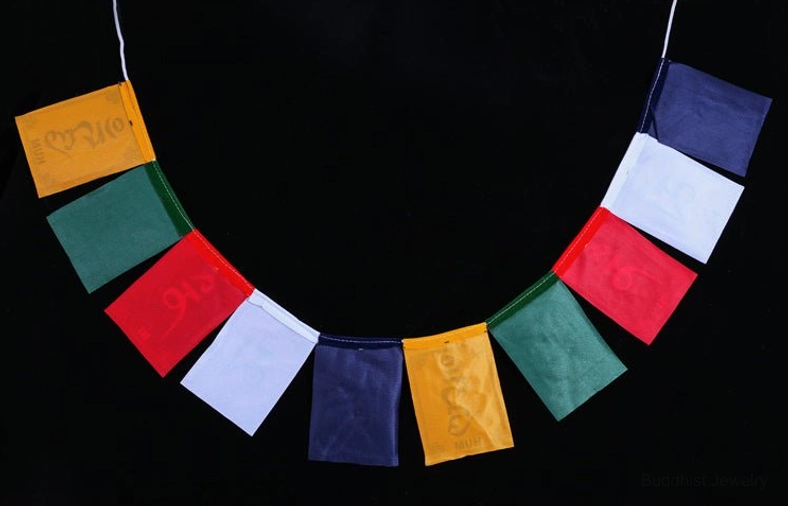 Buddhist prayer flags multiple display options car home garden flexible decoration placement