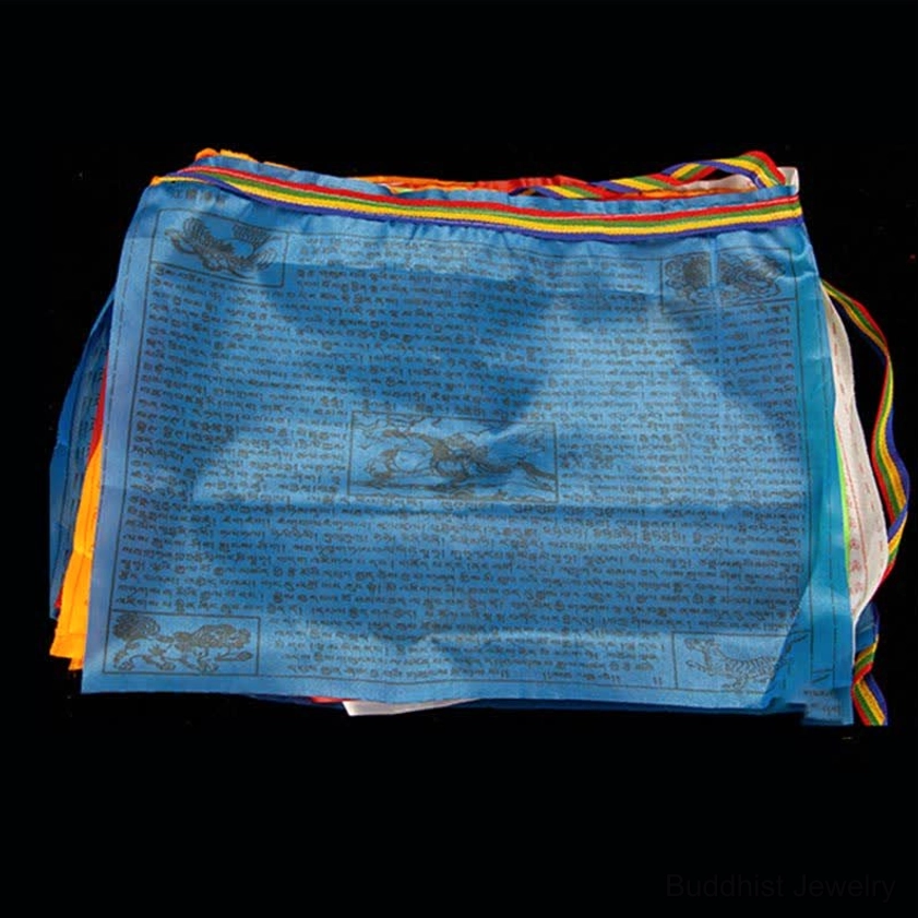 Prayer flag installation guide showing proper hanging methods and outdoor placement recommendations for spiritual benefit