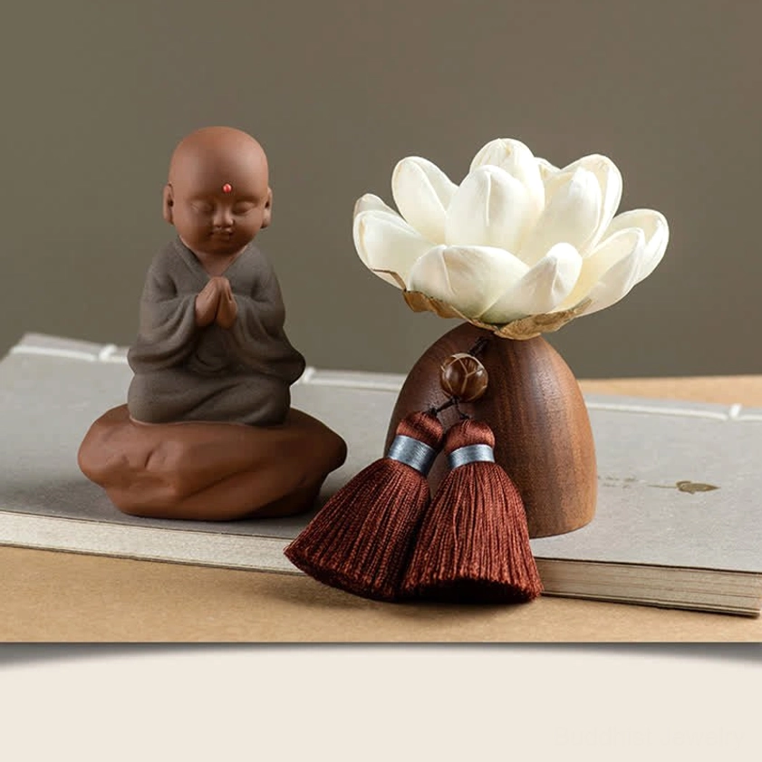 Praying Little Monk Buddha figurine with devotional hands prayer position altar decoration