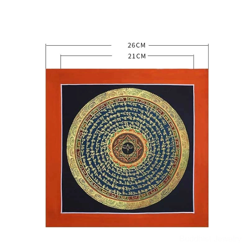 Premium Buddhist mandala thangka scroll with protective energy and sacred geometric design – spiritual wellness artwork