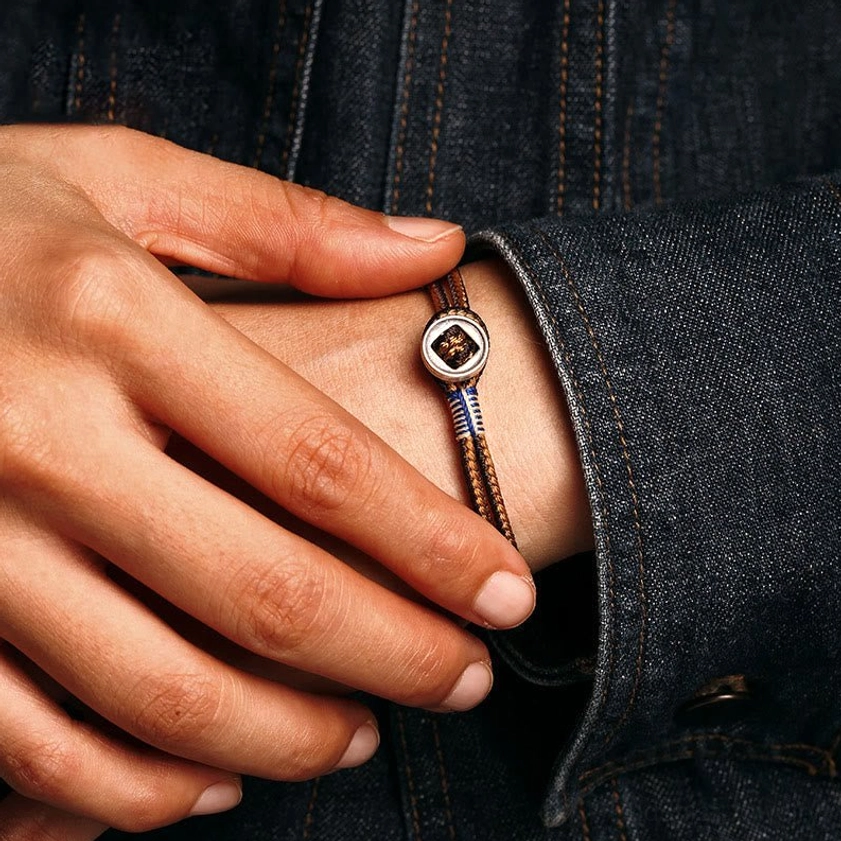 Premium sterling silver Buddhist string bracelet with artisan woven design for spiritual protection and positive energy