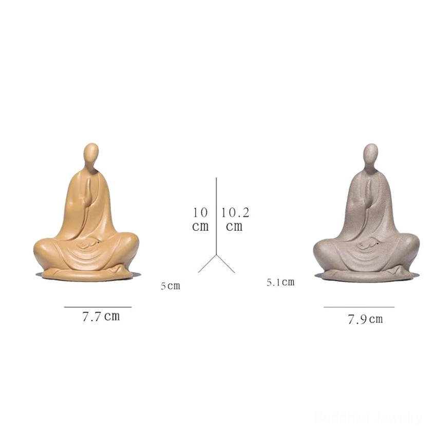 Premium ceramic Buddhist meditation statue - faceless design for universal spiritual practice