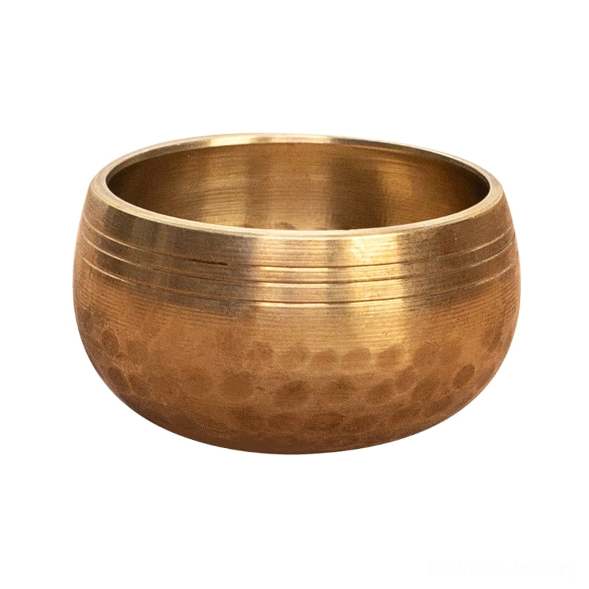 Premium quality handcrafted brass singing bowl with authentic hammered finish for meditation practice