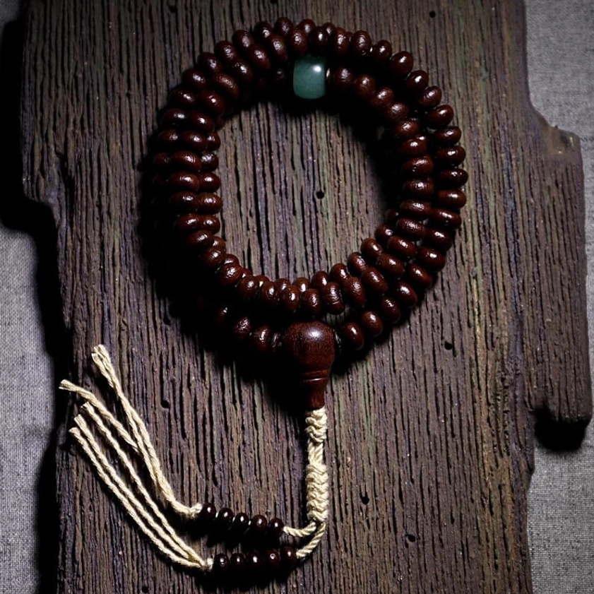 Purple bodhi seed only mala bracelet 108 beads minimalist meditation design