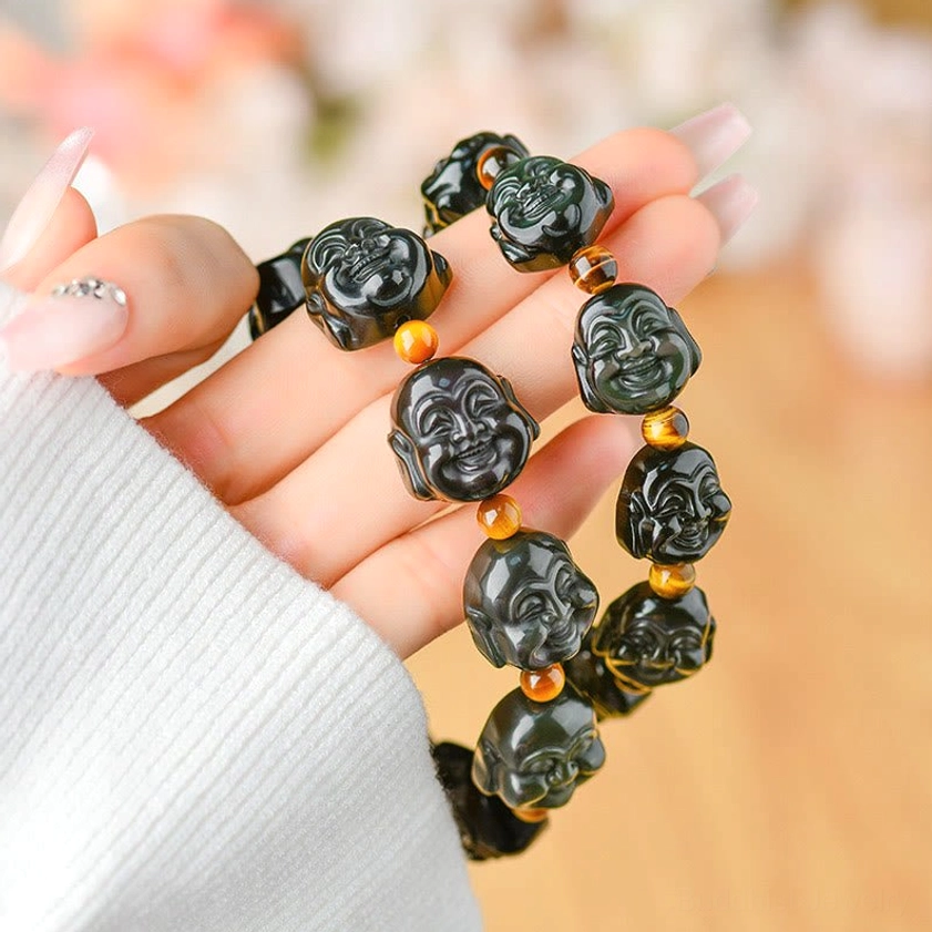 Healing properties guide for rainbow obsidian stone, highlighting benefits for emotional healing, stress relief, and inner peace