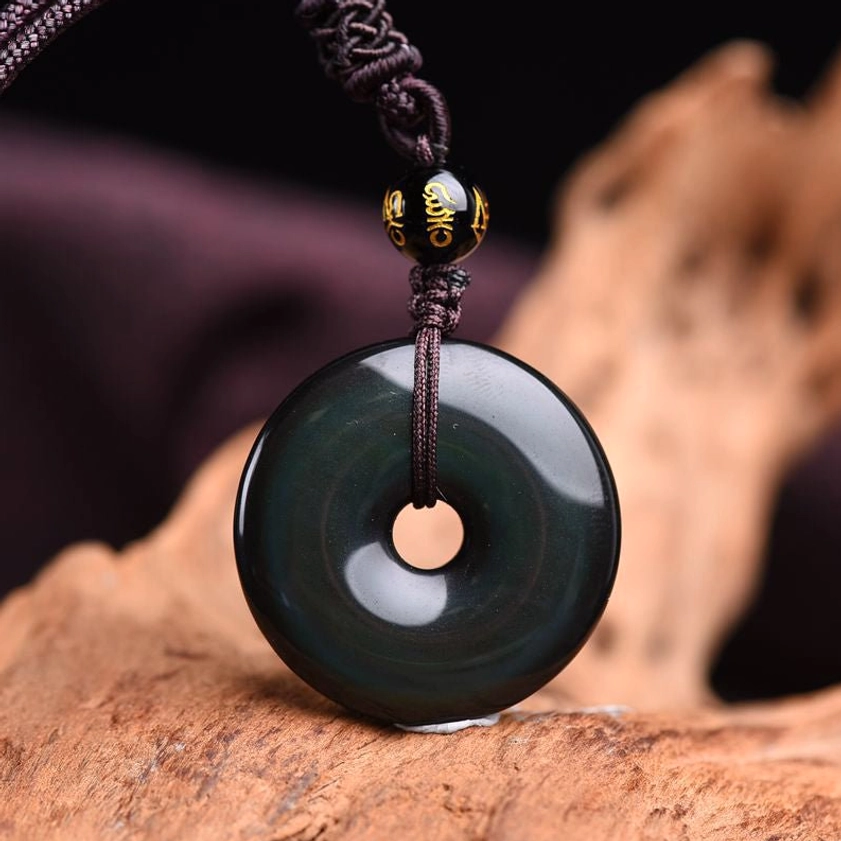 Rainbow obsidian pendant necklace multiple color varieties collection