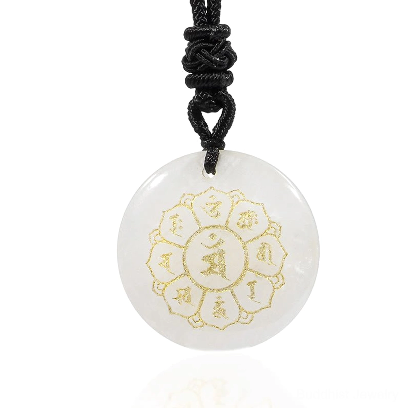 Red Agate Buddhist necklace pendant featuring Om Mani Padme Hum mantra with gold Sanskrit engraving for confidence and grounding