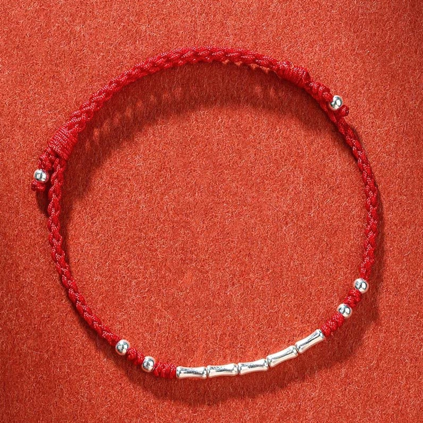 Red handmade braided string bracelet for protection and spiritual harmony