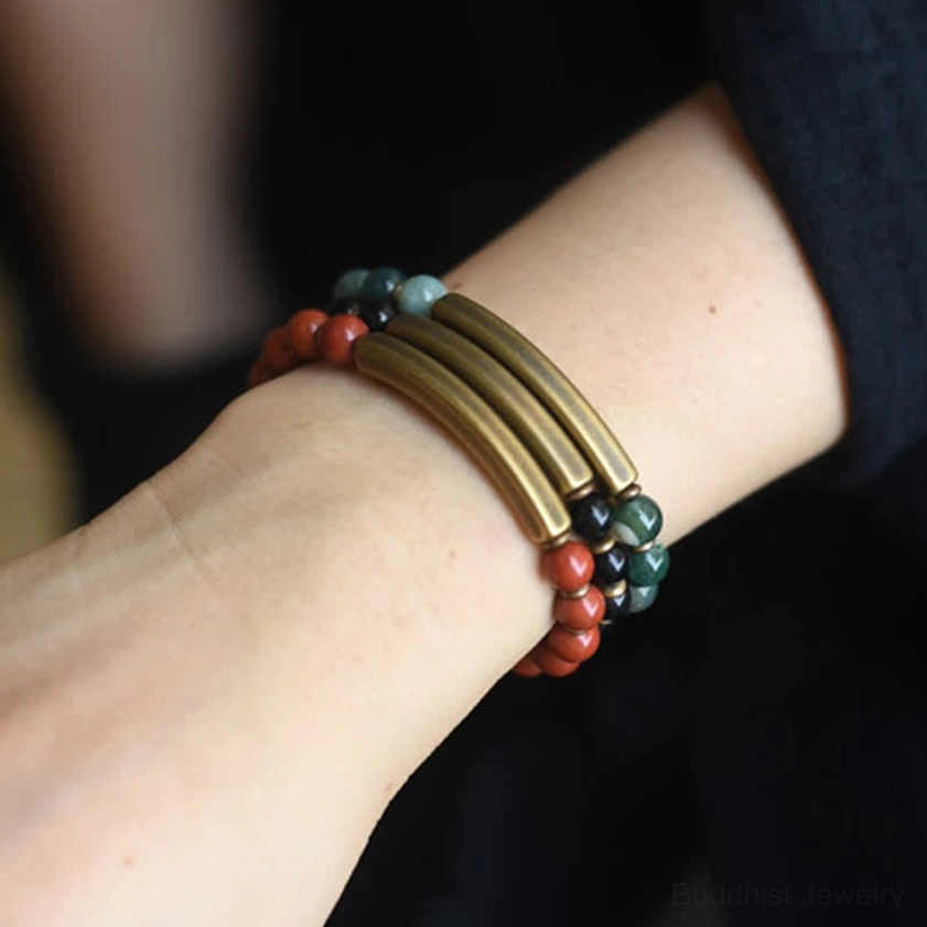 Red Jasper healing crystal bracelet - grounding stone for warrior energy and emotional stability