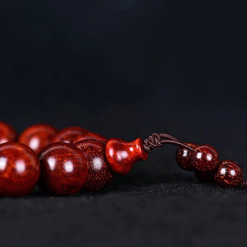 Red sandalwood 108 mala beads bracelet unisex spiritual jewelry for men and women