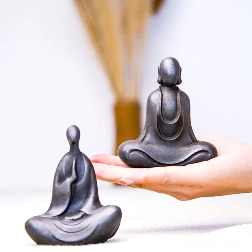 Resin cast Buddha figure for feng shui positive energy activation and home blessing