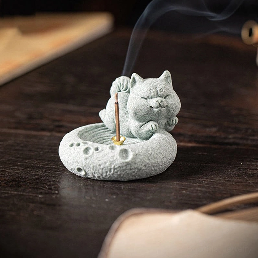 Rooster zodiac incense burner front view product angle
