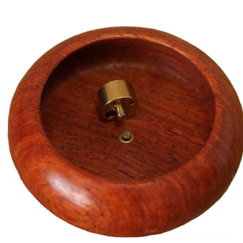 Premium handcrafted rosewood incense holder with natural polish finish, ideal for Buddhist meditation practice and home altar