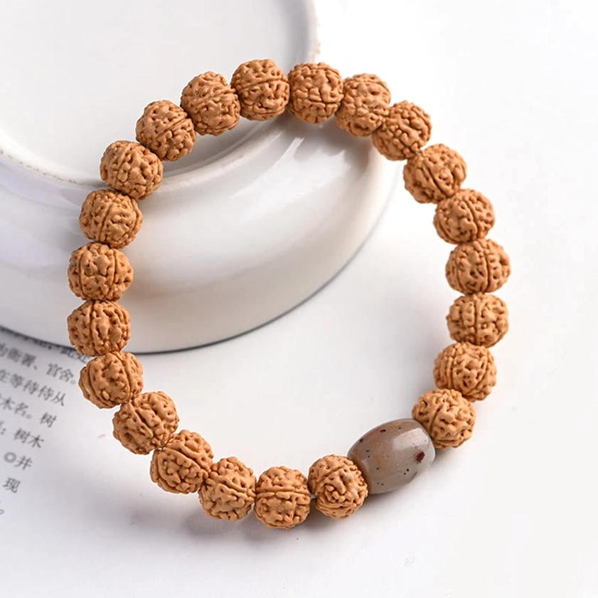 Natural rudraksha bodhi seed bracelet with spiritual significance for daily wear