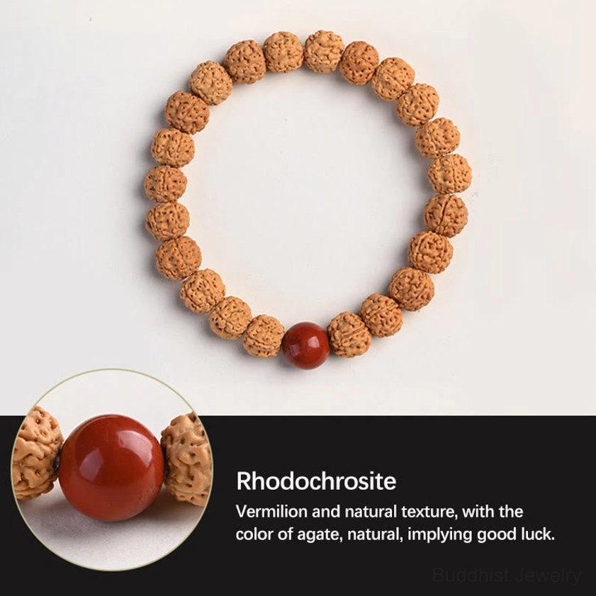 Rudraksha bodhi seed bracelet for meditation practice and spiritual enlightenment