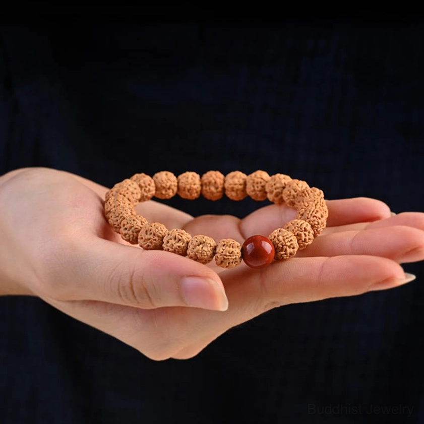 Premium rudraksha bodhi bracelet featuring multiple gemstone options and design details