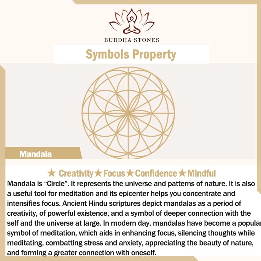 Sacred mandala symbol necklace pendant for focus and mindfulness with authentic Buddhist cultural significance