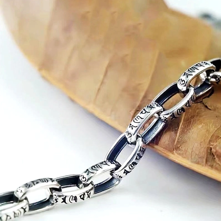 Sacred Six Words Buddhist copper bracelet with premium buckle closure and powerful Double Dorje charm