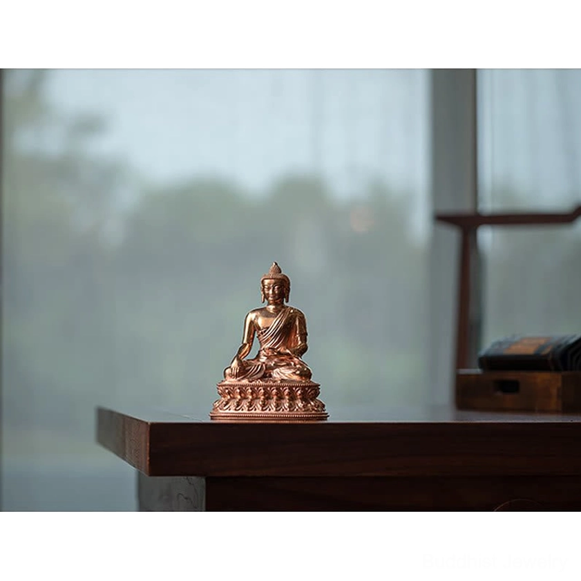Hand-polished Shakyamuni Buddha statue showing authentic artisan craftsmanship details