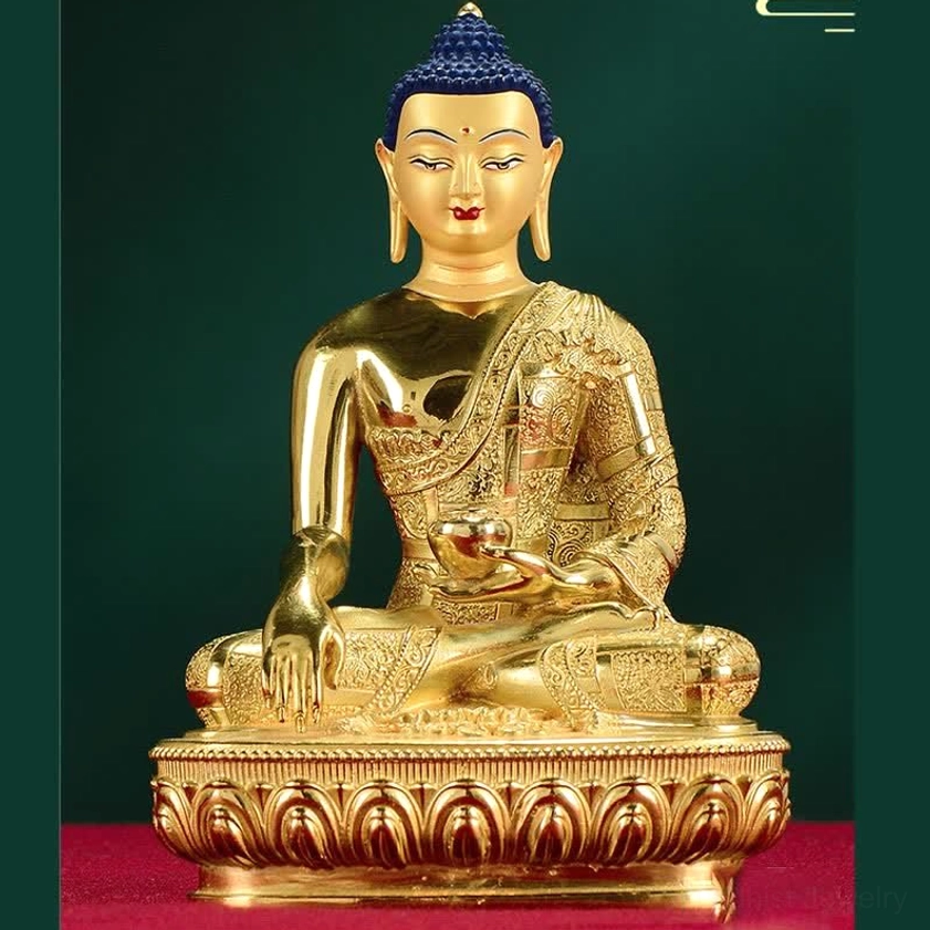 Shakyamuni Buddha handcrafted copper statue meditation room décor piece