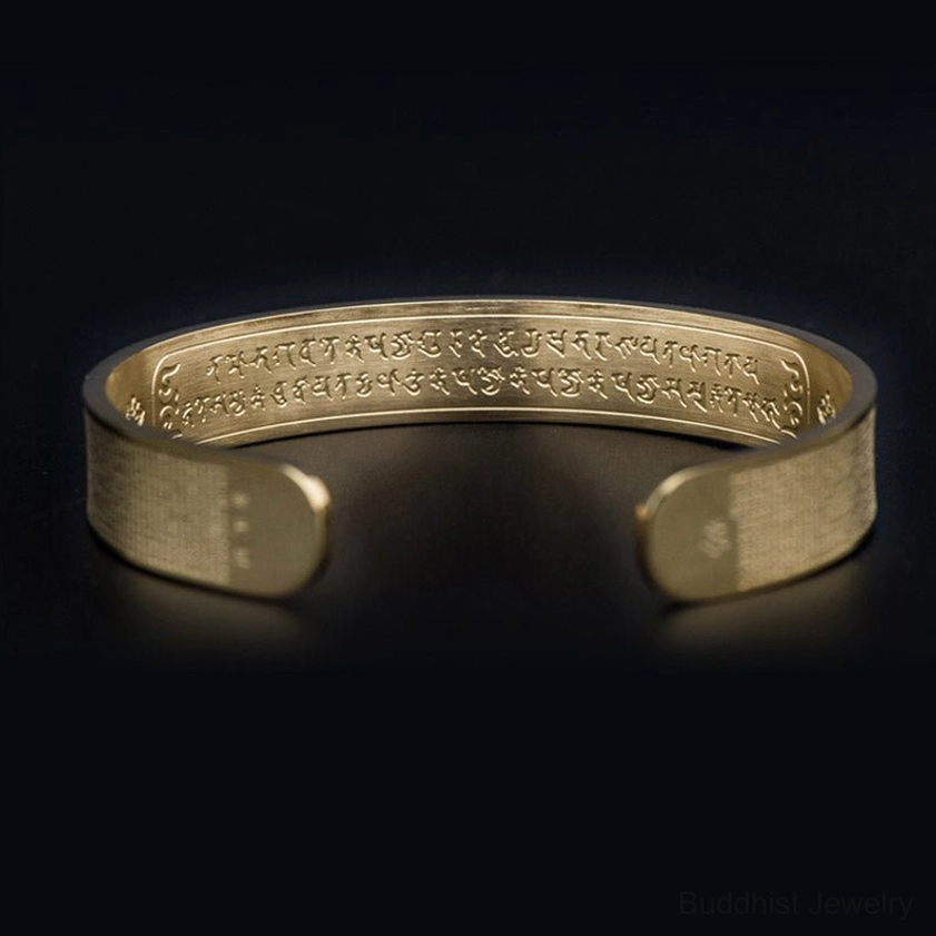 Shurangama Mantra titanium steel Buddhist blessing bracelet inner band sacred mantra engraving