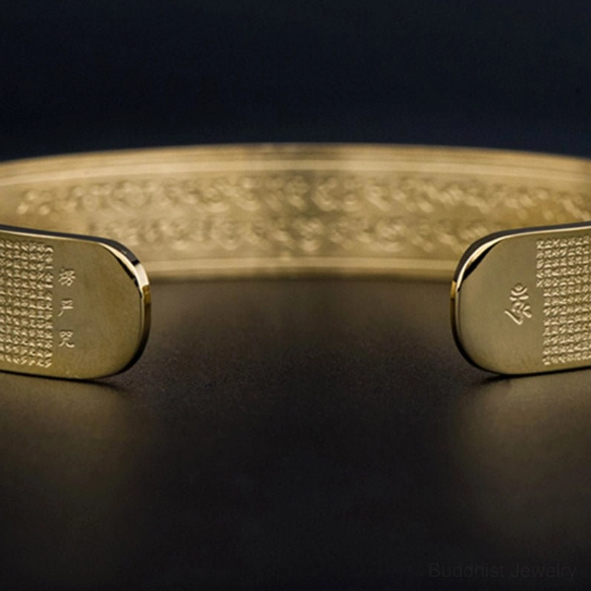 Shurangama Mantra engraved titanium steel bracelet lifestyle worn daily wear for spiritual protection