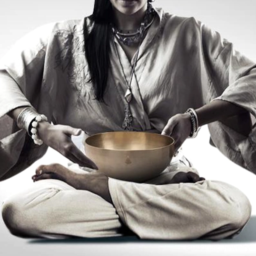 Singing bowl resonance and vibration visualization, demonstrating therapeutic sound healing benefits for wellness