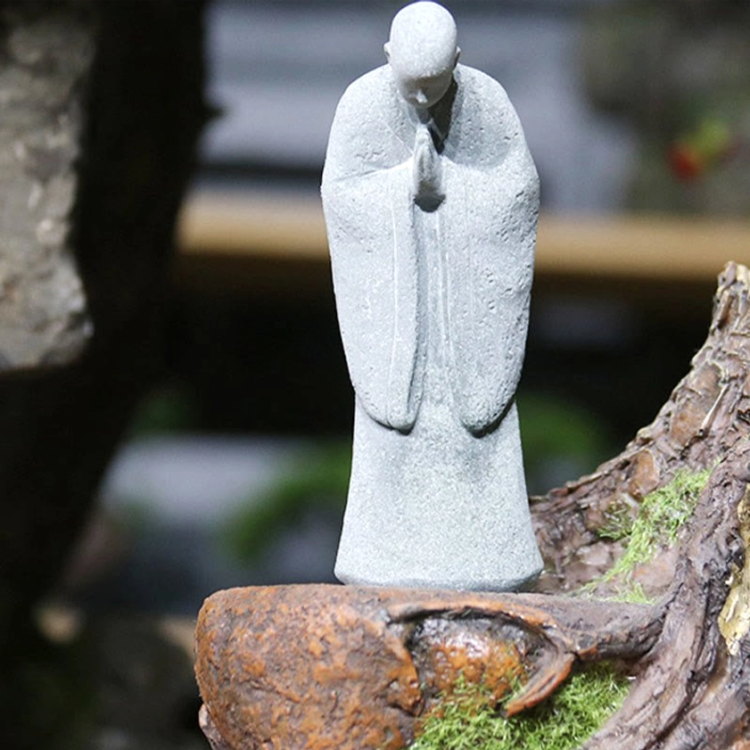 Small Buddha Statue Figurine 8cm Seated Meditation Pose Natural Sandstone