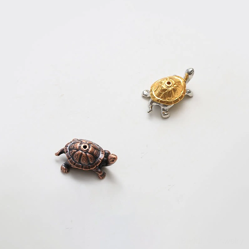 Snail and turtle Buddhist incense holder design collection showing both animal symbol options in metallic finishes