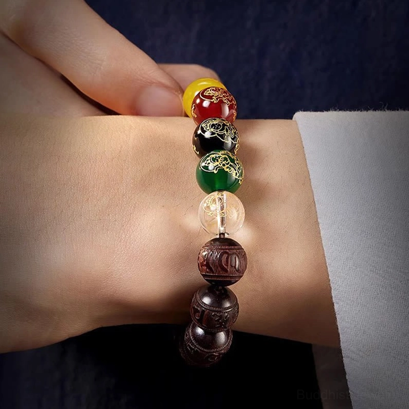 Spiritual protection and prosperity bracelet made from sustainable red sandalwood material