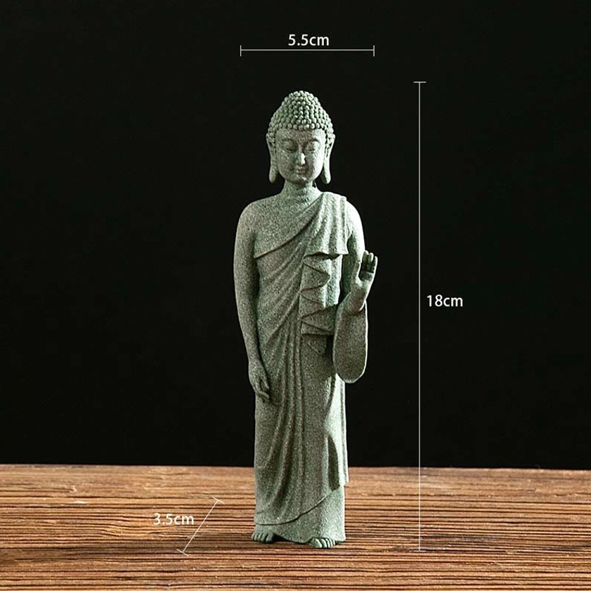 Standing Buddha statue with left hand gesture for receiving abundance and positive energy
