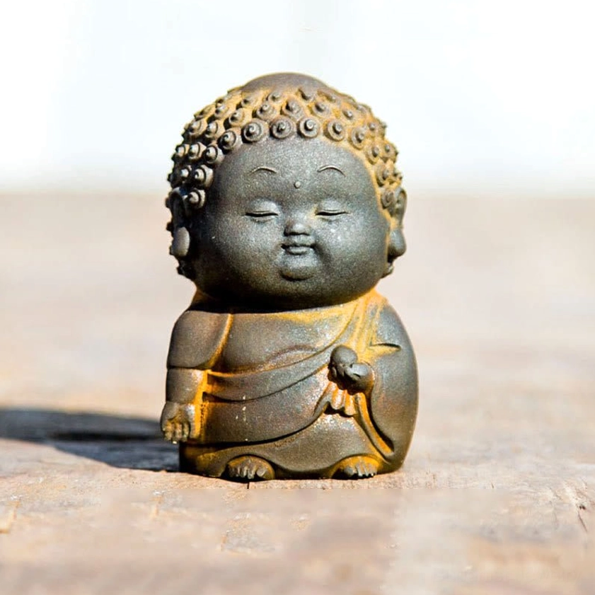 Standing Buddha statue 7.5cm size meditation figurine with iron powder resin construction