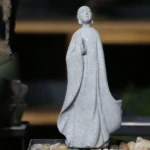 Large Standing One-Handed Buddha Statue 18cm Tall Handcrafted Sandstone Meditation Decor