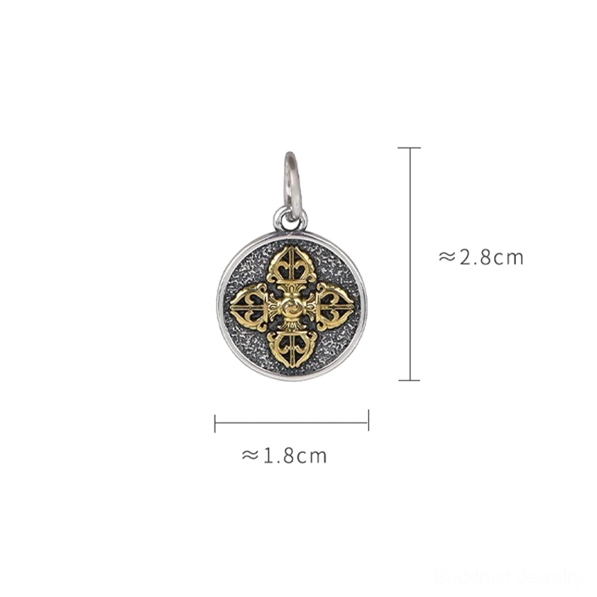 925 sterling silver double dorje vajra blessing necklace enlightenment spiritual power