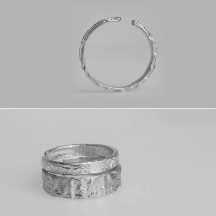 925 sterling silver ring with hammered texture, sustainable artisan jewelry craftsmanship
