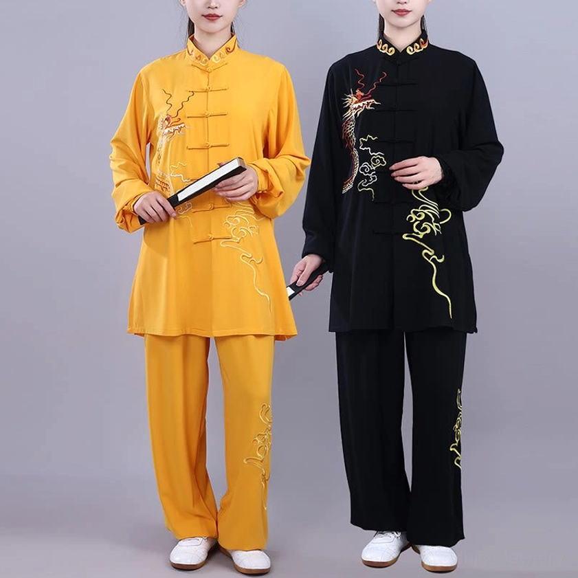 Tai chi meditation suit frog button detail and collar design