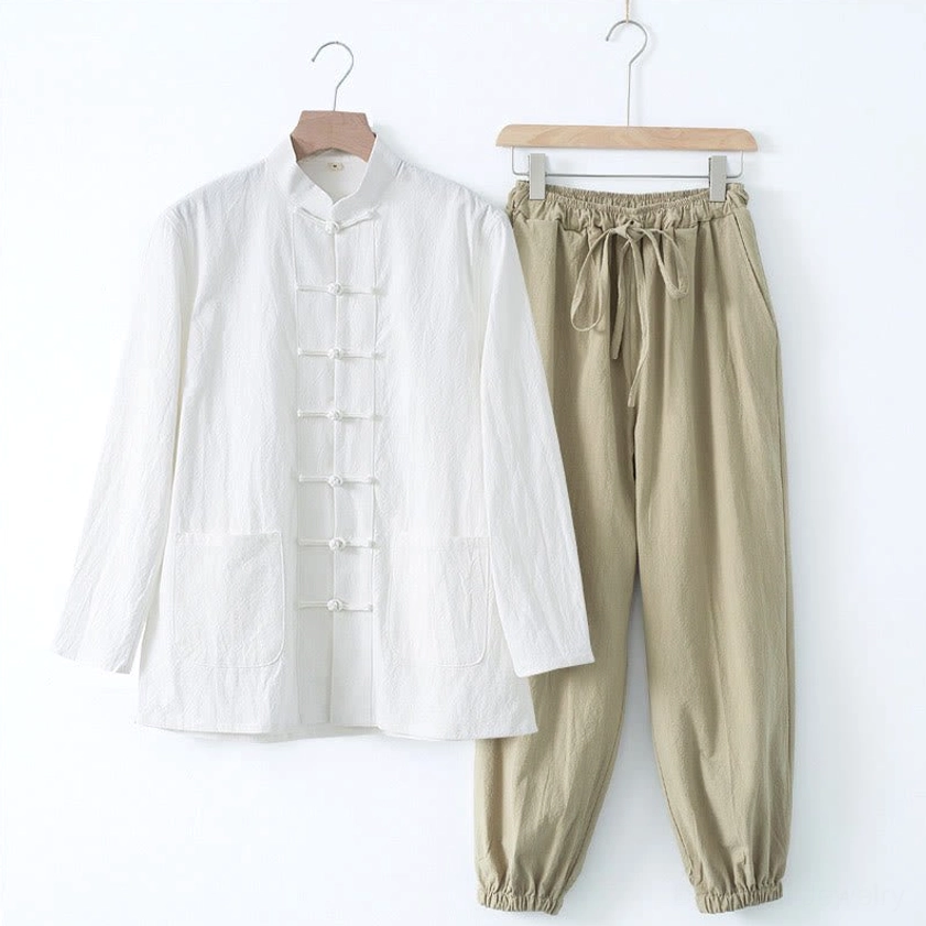 Tang suit with elastic waist pants - functional design for extended wear and comfort