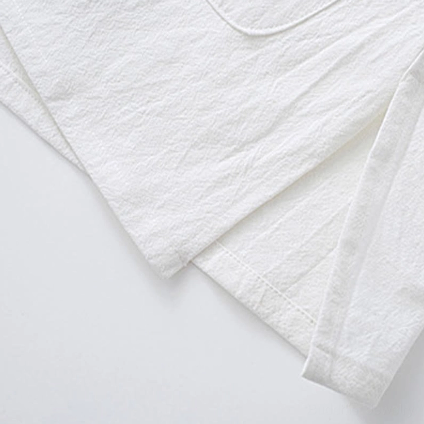 Tang suit hem detail - soft cotton linen fabric with finished edge