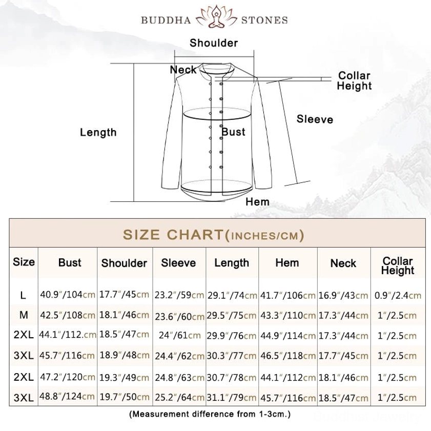 Tang Suit Jacket Size Measurement Chart - Chest, Sleeve and Length Dimensions in Inches and Centimeters