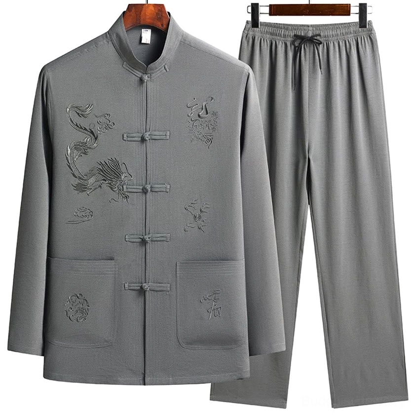 Tang suit pants pocket and seam - functional side pocket detail on navy polyester with neat stitching and quality construction