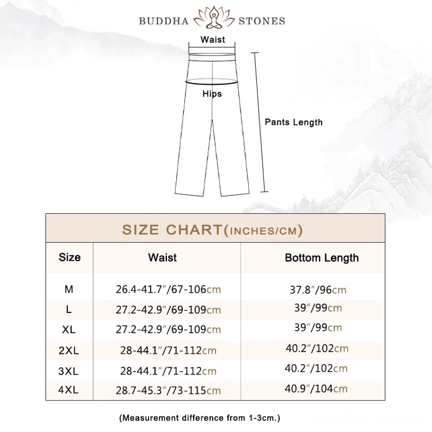 Tang suit men's pants size measurement chart showing waist, hips and length in inches and centimeters