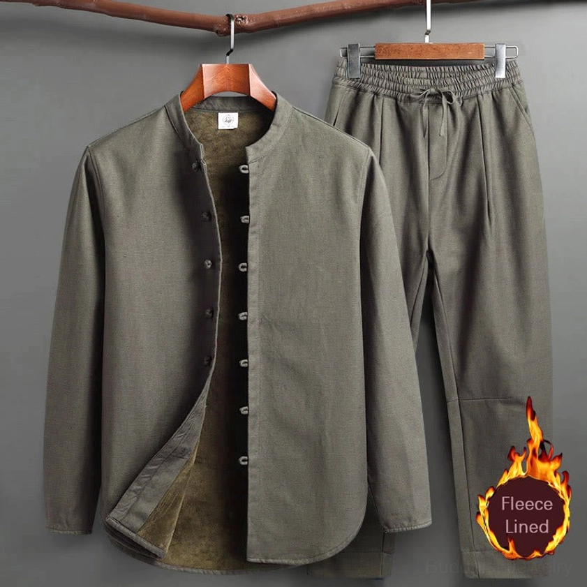 Premium Tang Suit Material - Close-up of Thick Woven Polyester with Fleece Lining