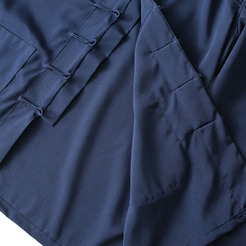 Tang suit shirt side profile highlighting chest patch pocket and soft fabric drape