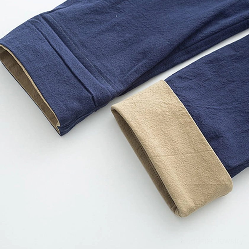 Tang suit sleeve cuff design with contrast finishing and traditional mandarin collar neckline