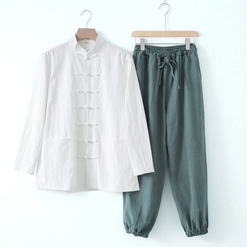 Tang suit traditional design - authentic frog button closure with stand collar neckline
