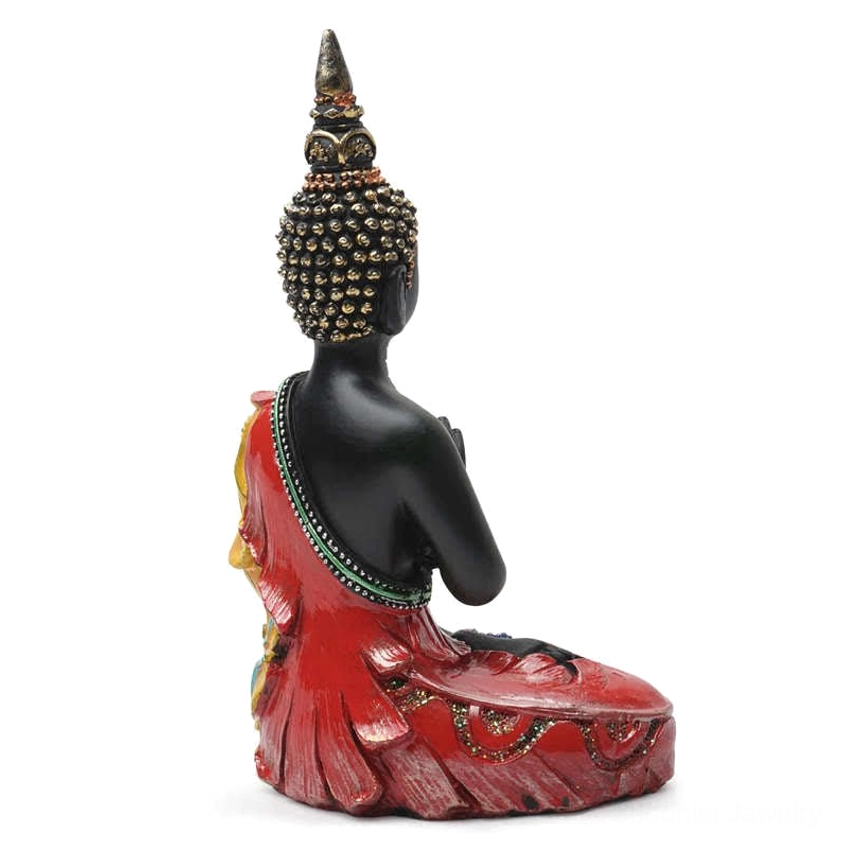 Thai Buddha resin statue for meditation altar and spiritual home decor with peaceful presence