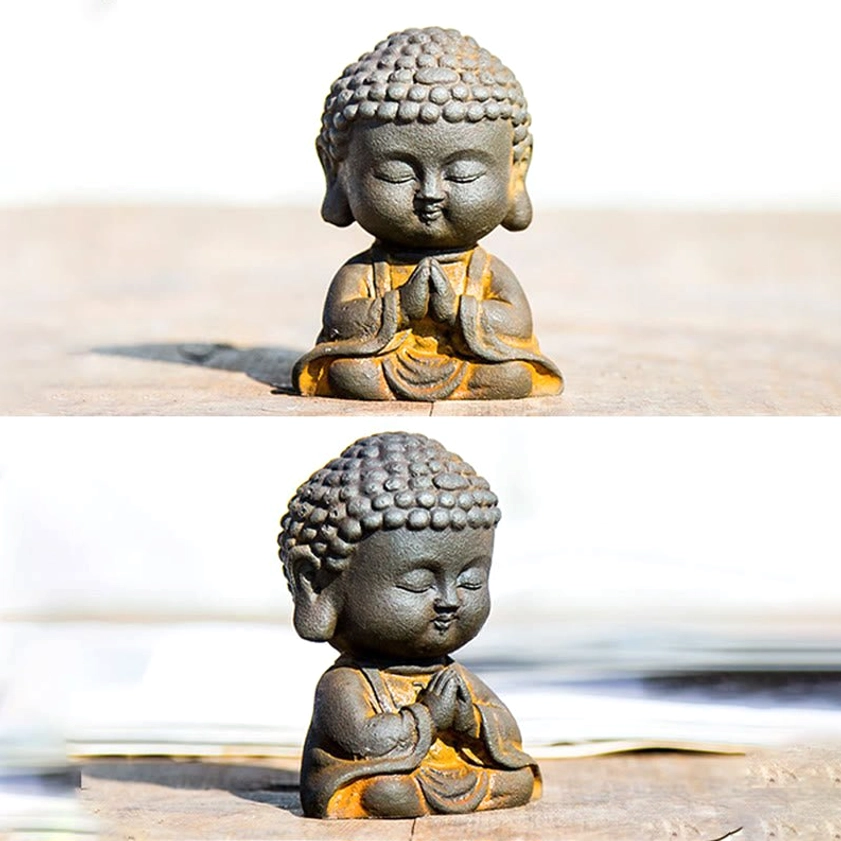 Three distinct Buddhist statue styles showcasing different hand mudras for meditation spiritual practice